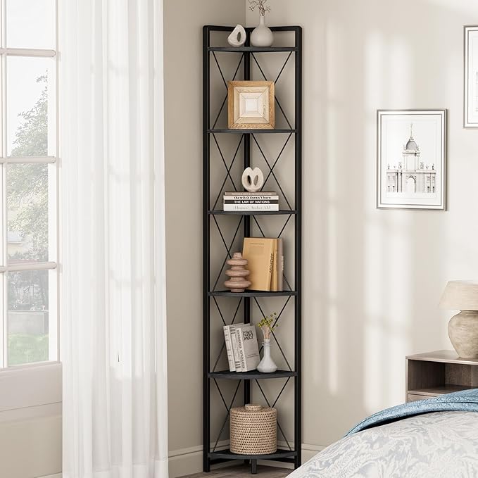 6 Tier Corner Shelf Stand, Metal Corner Shelf, Plant Stand Display Shelf - Image 3