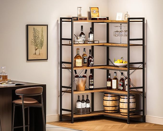 Casaottima Corner Book Shelf, 5 Tier Reversible Bookshelf - Image 6