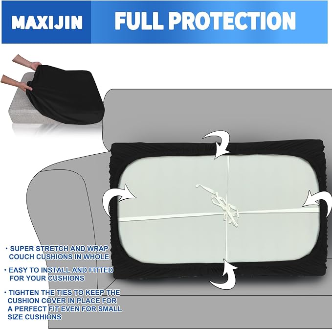 MAXIJIN Velvet Stretch Seat Cushion Covers Couch Cushion Cover - Image 4
