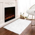 Latepis White Throw Rug 2x3 Small Furry Rugs by Latepis