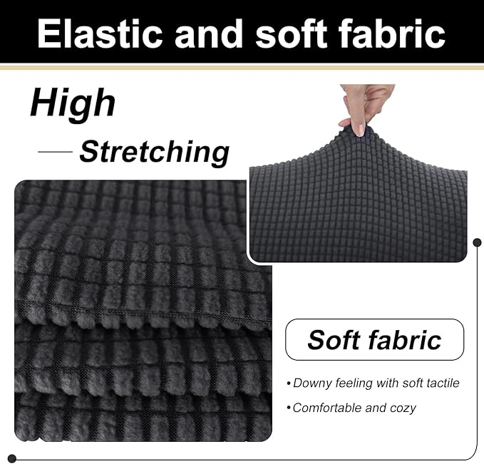 U-NICE HOME 3 Pieces Stretch Couch Cover Sofa Cover Washable Sofa Slipcover - Image 6