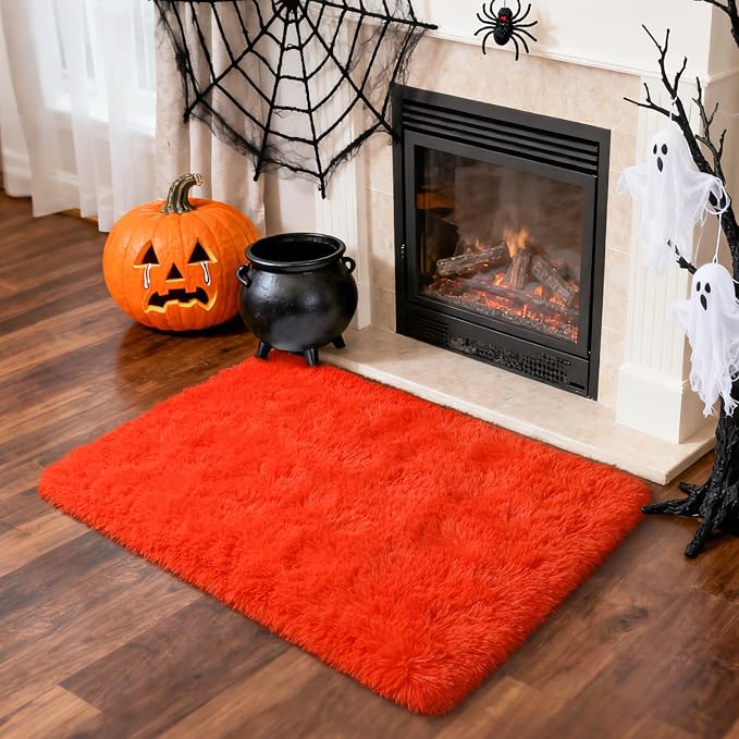 Merelax Fluffy Rug Shaggy Area Rug, Mini Fuzzy Plush Kids Bedside Rug, Soft - Image 2