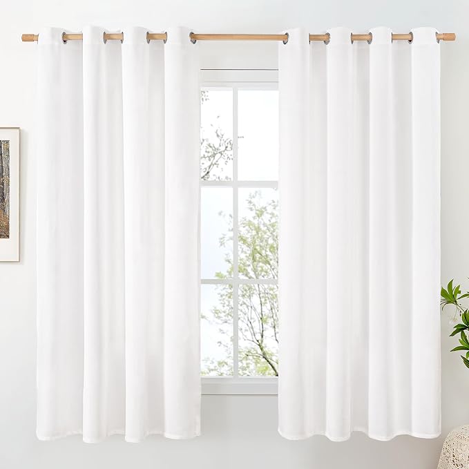 BGment Pure White Linen Curtains by BGment