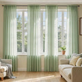 MIULEE Sage Green Sheer Curtains 96 Inches Long, 4 Panels Set, Light Filtering by MIULEE