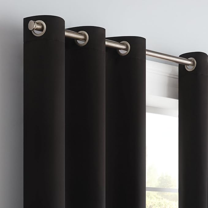 Eclipse Darrell Modern Blackout Thermal Grommet Window Curtains - Image 2