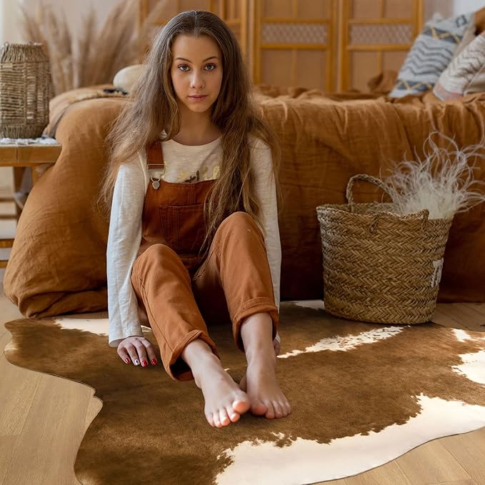 BENRON Small Cowhide Rug, Faux Cow Hide Rugs - Image 6