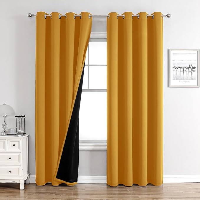 ChrisDowa 100% Blackout Curtains 90 inch Long by ChrisDowa