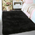 KICHOWUA 3x5 Black Fluffy Shag Rug by KICHOWUA
