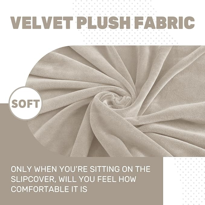 MAXIJIN Velvet Stretch Cushion Covers Couch Cushion Slipcovers Loveseat Sofa - Image 3