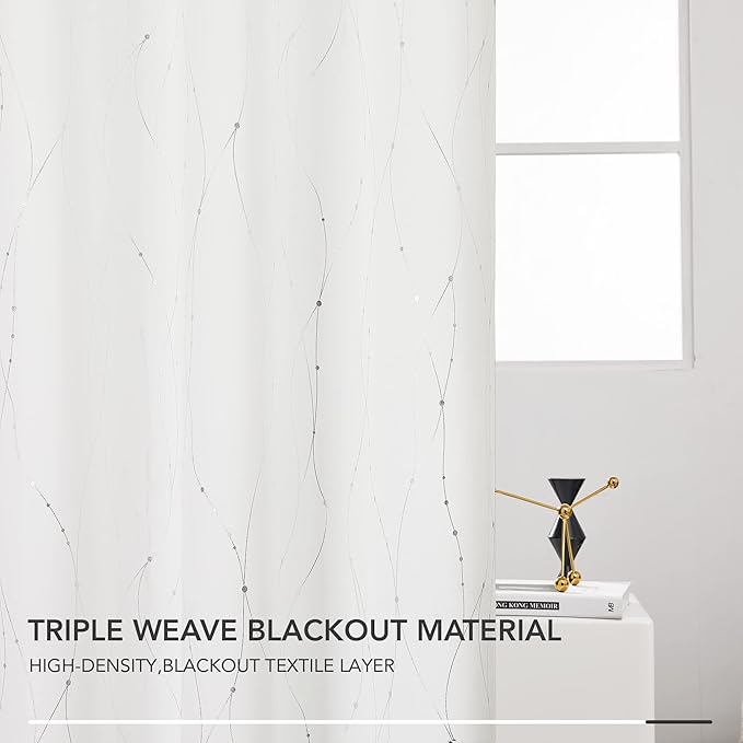 Deconovo Room Darkening Curtains, Pure White Curtain, Thermal Insulated Noise - Image 5