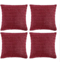 Fancy Homi 4 Packs Burgundy Decorative Throw Pillow Covers 24x24 Inch by Fancy+Homi