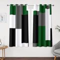 Tyrot Green 100% Blackout Curtains 45 inch Length 2 Panels Set White Grey by TyrotHomeDecor
