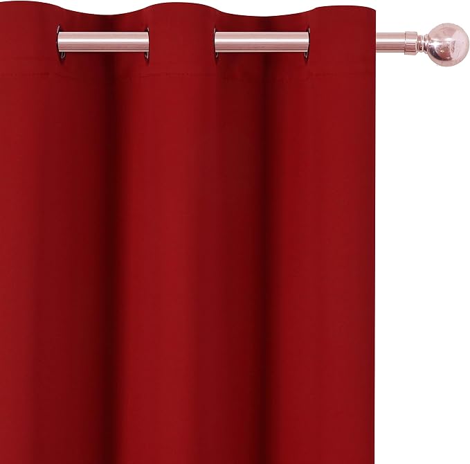 LEMOMO Red Thermal Blackout Curtains/52 x 72 Inch/Set of 2 Panels Room - Image 7