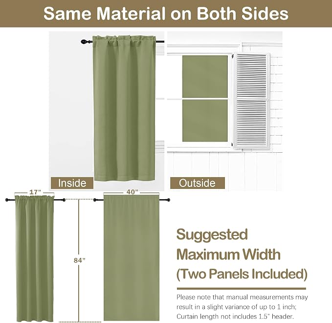 OVZME Sage Green Blackout Curtains - Image 2