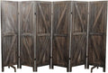 Premium Home 6-Panel Room Divider – Rustic Brown Barn Door, K Pattern Folding by PremiumHomeDecor