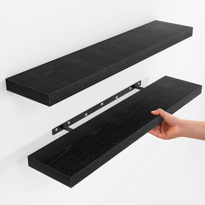 Fun Memories Floating Shelves for Wall, Rustic Wood Wall Mounted Shelves for by FunMemories