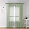 OVZME Sage Green Sheer Curtains 78 Inches Long 2 Panels by OVZME