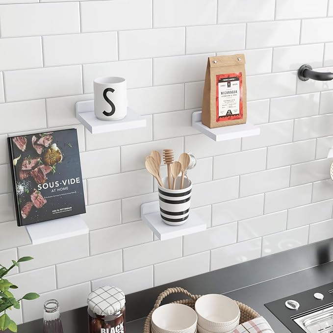 Fixwal Floating Shelves for Wall, Rustic Wood Small Wall Mounted Shelves for - Image 5