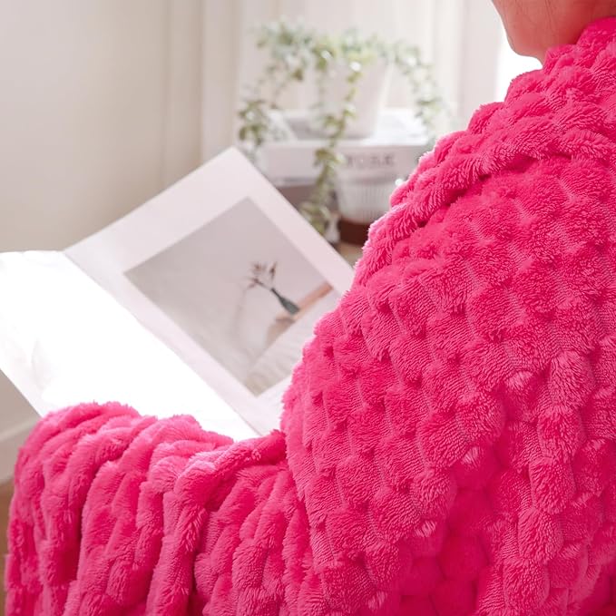 Puncuntex Hot Pink Throw Blanket 50"×60" inches Gifts - Image 6