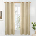 BGment Faux Linen Curtains for Bedroom 63 Inch Length 2 Panels Set, Sand Beige by BGment
