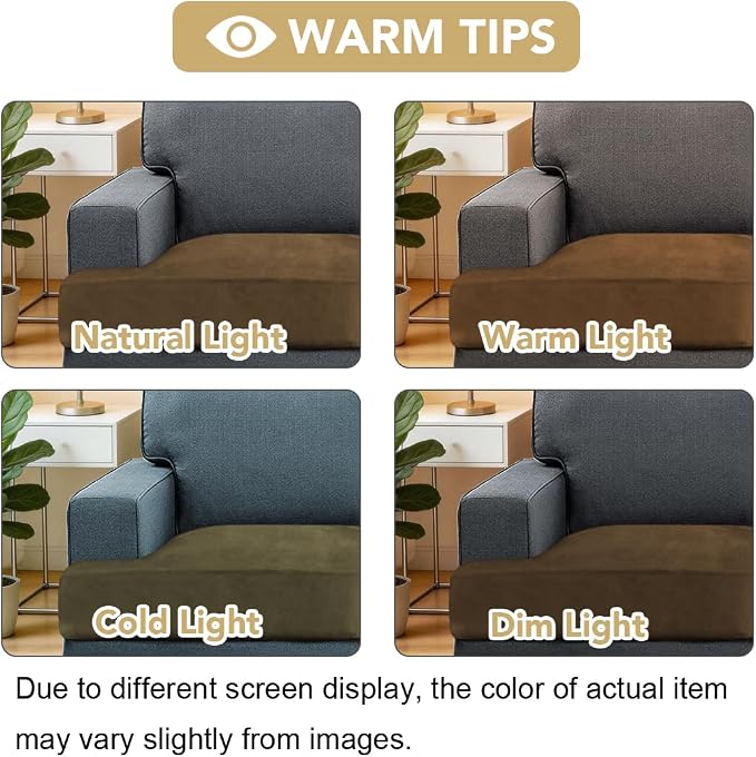 H.VERSAILTEX Stretch Velvet 3 Piece T Cushion Sofa Slipcovers - Image 4