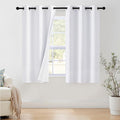 NICETOWN 100% Blackout Window Curtain Panels 54" Length, Snow White, 42 inches by NICETOWN