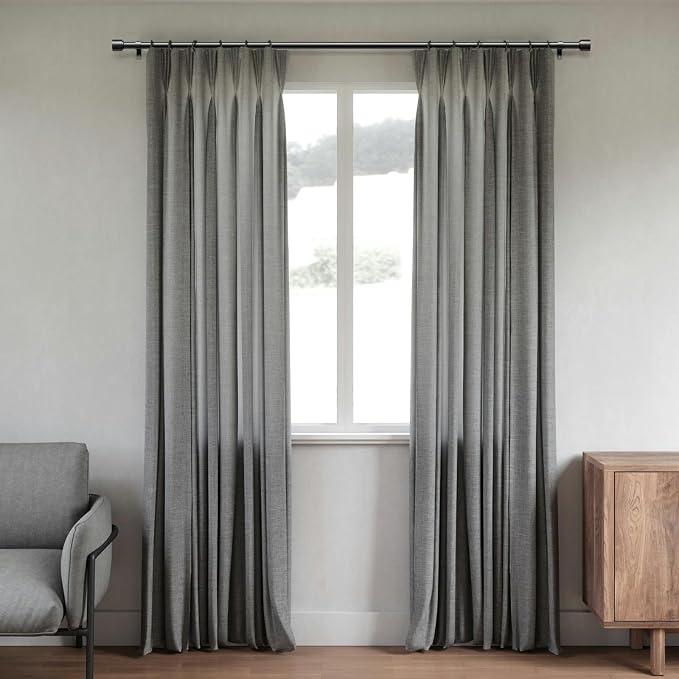 GEEBOBO Black Curtain Rods for Windows 48 to 84 Inch, 1 Inch Adjustable Heavy - Image 4