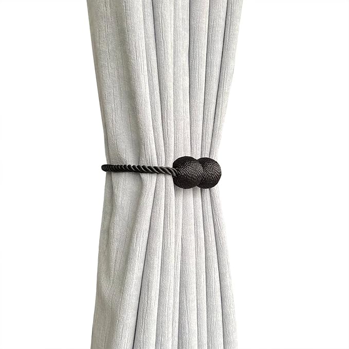 MELALUXE 2 Pack Magnetic Curtain Tiebacks, Decorative Curtain Holdbacks - Image 2