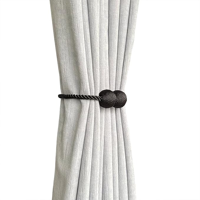 Melaluxe 6 Pack Magnetic Curtain Tiebacks, Decorative Curtain Holdbacks - Image 2