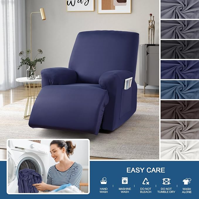 TAOCOCO Stretch Recliner Chair Covers 3-Pieces Solid Furniture Covers Recliner - Image 7