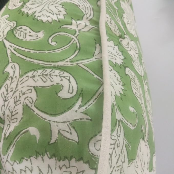 Ridhi Block Print Sage Green Pillow Cover 18" x 18" Decorative Couch Pillows - Image 3