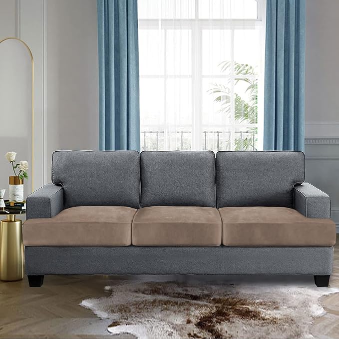 H.VERSAILTEX Stretch Velvet 3 Piece T Cushion Sofa Slipcovers - Image 2