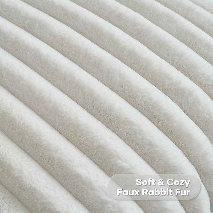 FUTEI Cream White Decorative Throw Pillow Covers Set of 2, 20x20 Inch Soft - Image 2
