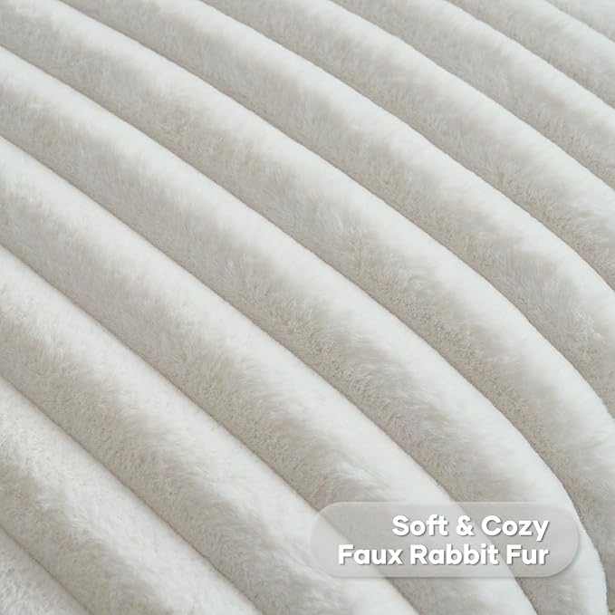 FUTEI Cream White Decorative Throw Pillow Covers Set of 2, 18x18 Inch Soft - Image 2