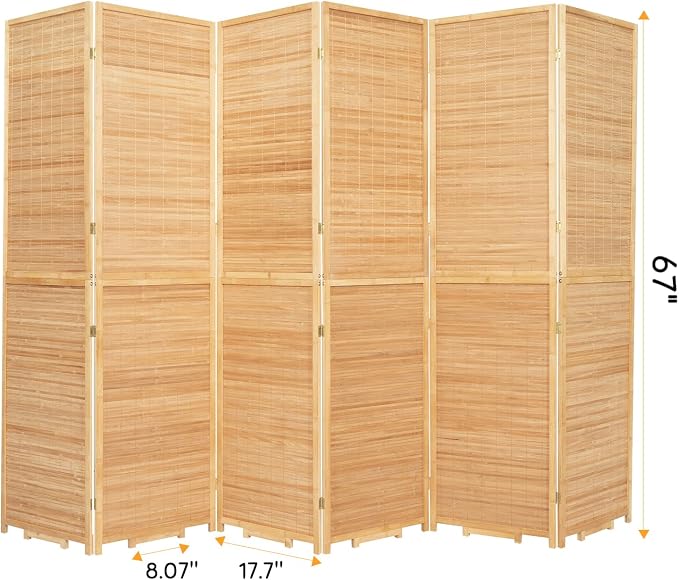 Bamboo Room Divider Folding Privacy Screens, Wall Divider - Image 6