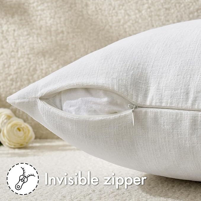 MIULEE White Couch Pillow Covers 20x20 Inch - Image 3