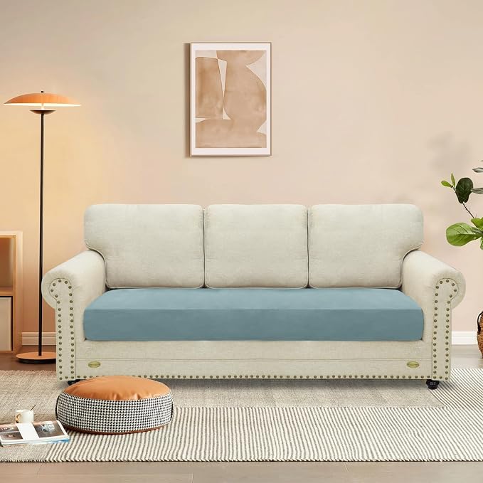 MAXIJIN Velvet Stretch Couch Cushion Covers Soft Sofa Cushion Cover Replacement - Image 2