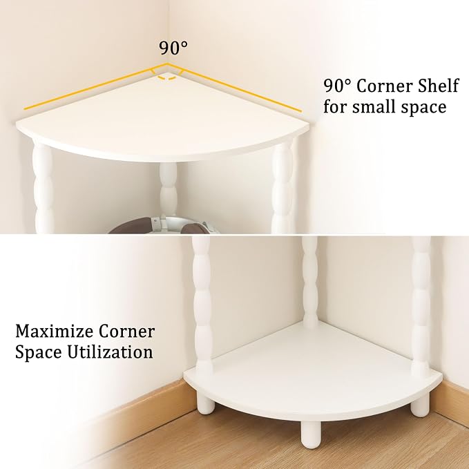 MaxSmeo Corner Bookshelf, 5-Tier Corner Shelf Stand, Modern Corner Plant Shelves - Image 6