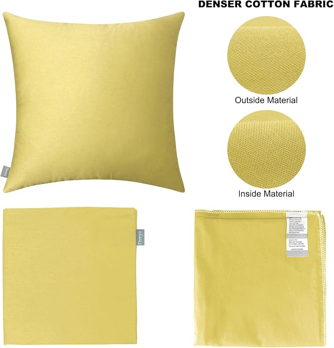 Thmyo 4-Pack 100% Cotton Comfortable Solid Decorative Throw Pillow Case - Image 6