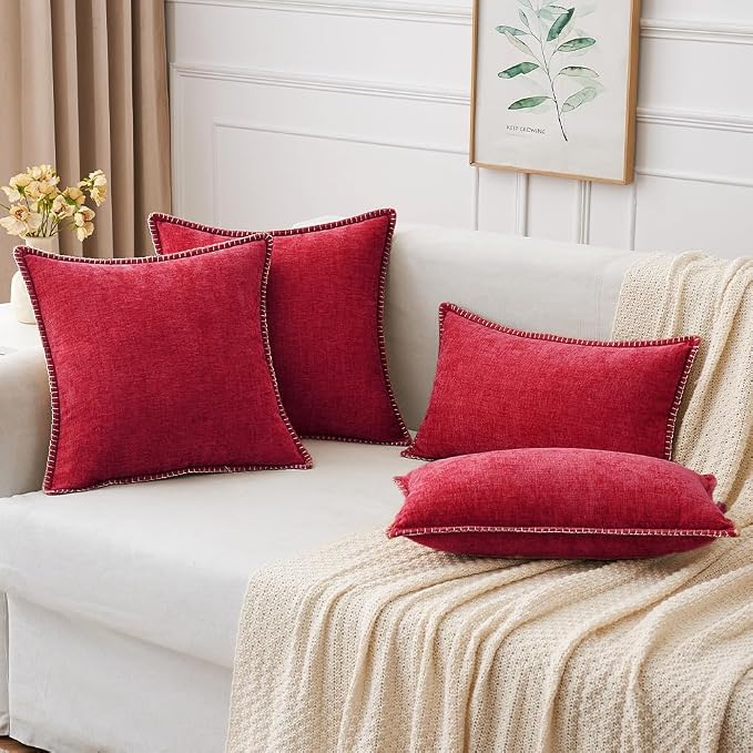 MIULEE Pack of 2 Christmas Pillow Covers 12x20 Inch Red Farmhouse Decorative - Image 8