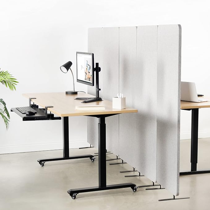 VIVO Freestanding 24 x 66 inch Privacy Panel, Cubicle Divider, Acoustic Wall - Image 6