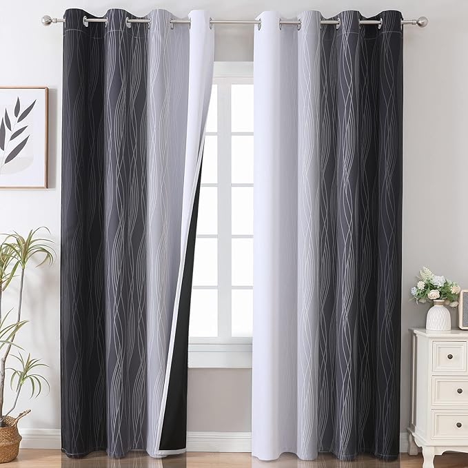 Estelar Textiler Ombre Blackout Curtains 102 Inches Long 2 Panels Set, Full by ESTELARTEXTILER