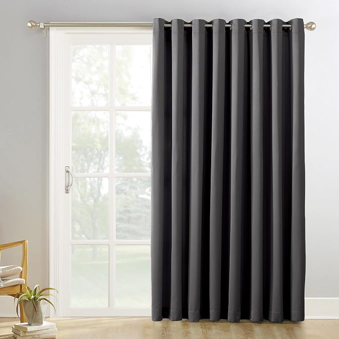 Sun Zero Easton Extra-Wide Blackout Grommet Sliding Patio Door Curtain Panel by SunZero%E2%84%A2