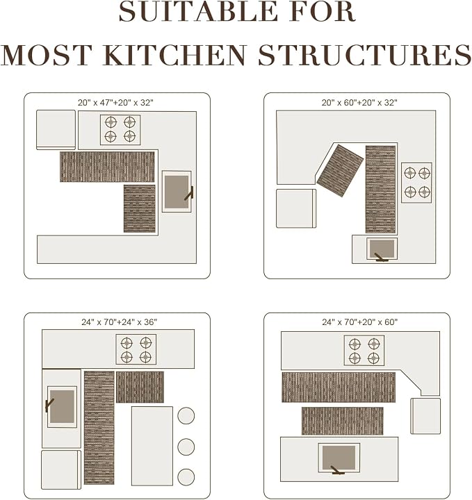 Kitchen Rugs Sets of 2-Non Slip Kitchen Mats - Image 5