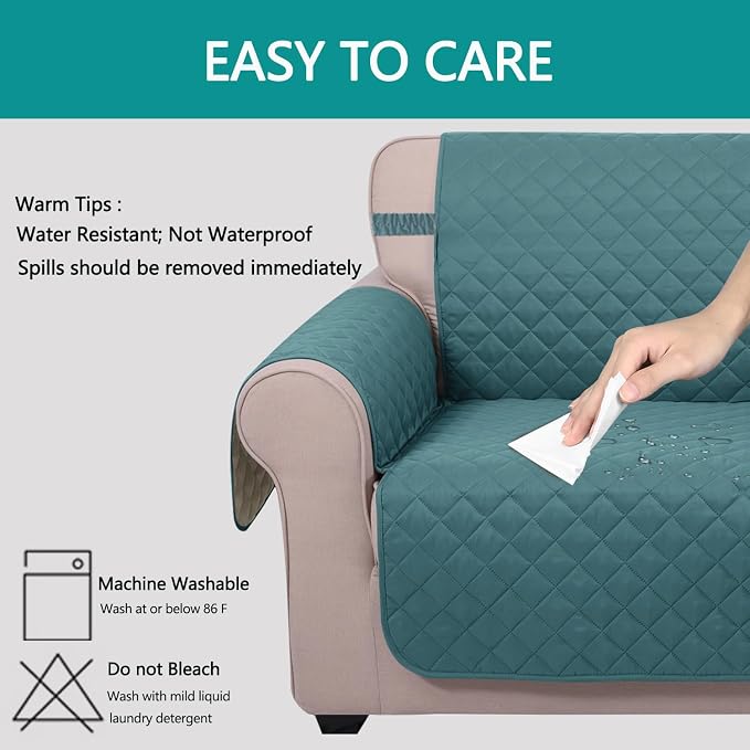 U-NICE HOME Recliner Chair Covers Reversible Quilted Water Repellent Pet - Image 4
