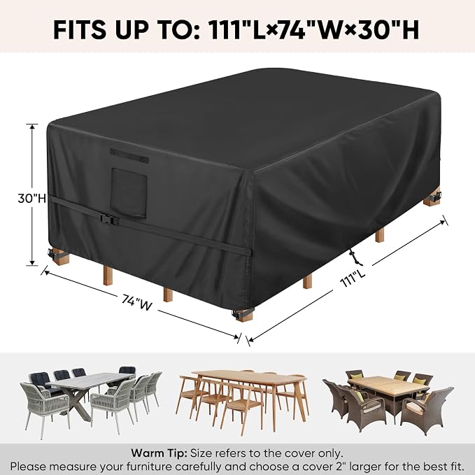 BALEINE Patio Furniture Covers, Outdoor Furniture Covers Waterproof, Heavy Duty - Image 2