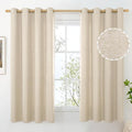 BGment Oatmeal Linen Curtains for Bedroom 63 Inch Length, No See Through by BGment