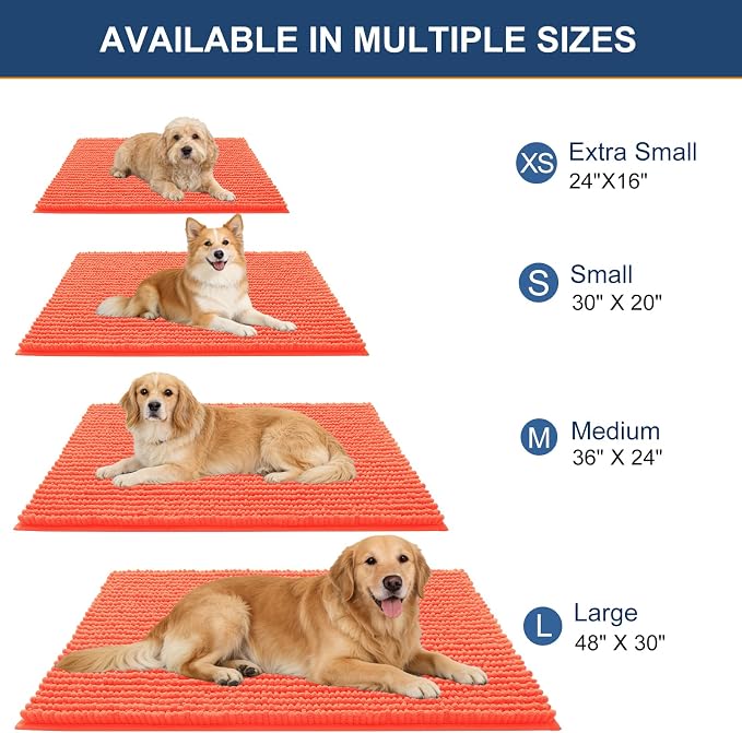 OLANLY Dog Door Mat for Muddy Paws 59x20, Ultra Absorbent Chenille Mud Doormat - Image 2