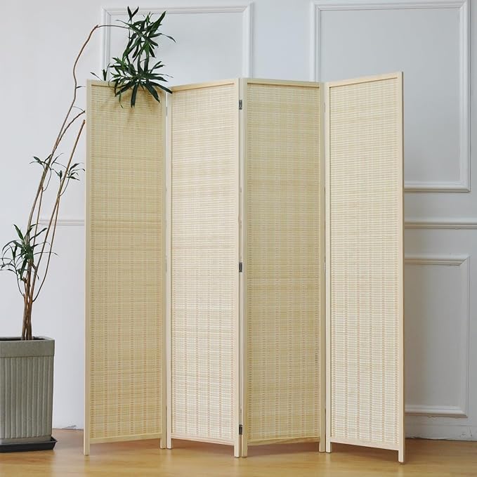 Furnnylane 4 Panel Bamboo Room Divider - Image 2