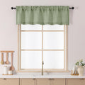 Chyhomenyc Green Valance for Windows, Light Filtering Faux Linen Slub Textured by Chyhomenyc